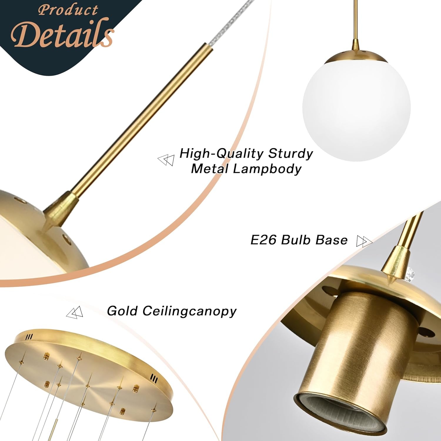 Lustra Abajur Mat GOLD Luxury STAIRCASE 9xE27