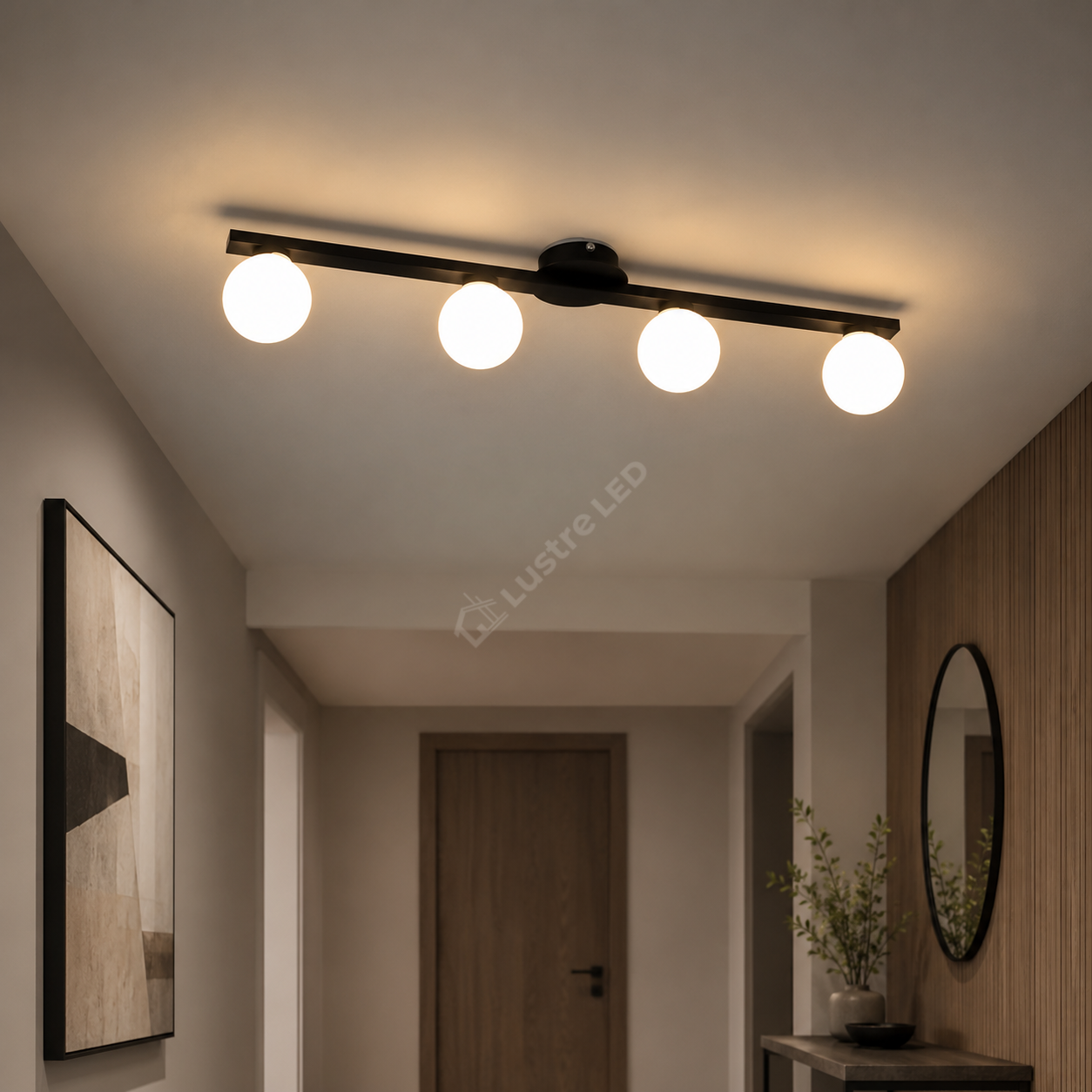 Lustra Abajur MAT LEEDS Nordic 68CM BLACK 4xG9