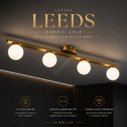Lustra Abajur MAT LEEDS Nordic 68CM GOLD 4xG9