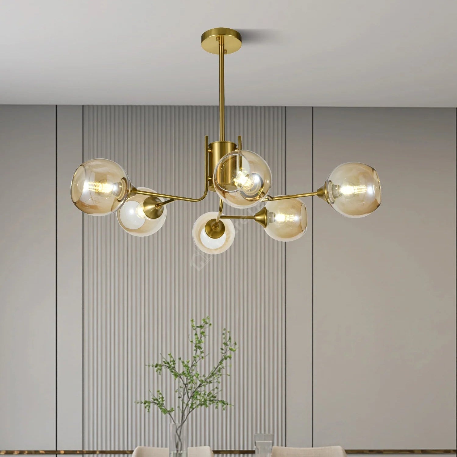 Lustra Abajur Transparent Orion GOLD 6xE27