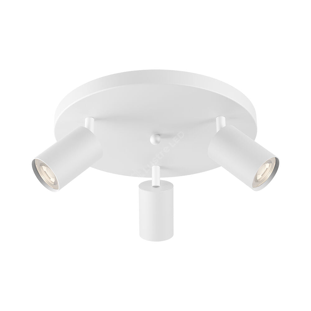 Lustra Alba cu 3 Spoturi Reglabile Suport Rotund 3xGU10 Lighting Fixtures