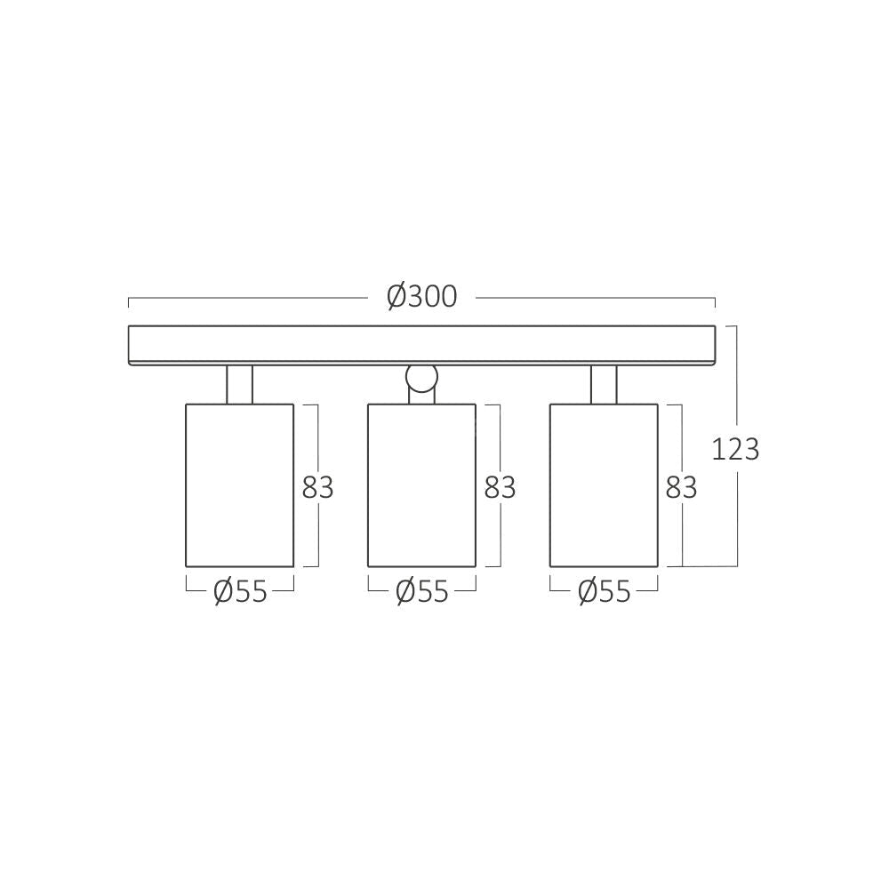 Lustra Alba cu 3 Spoturi Reglabile Suport Rotund 3xGU10 Lighting Fixtures