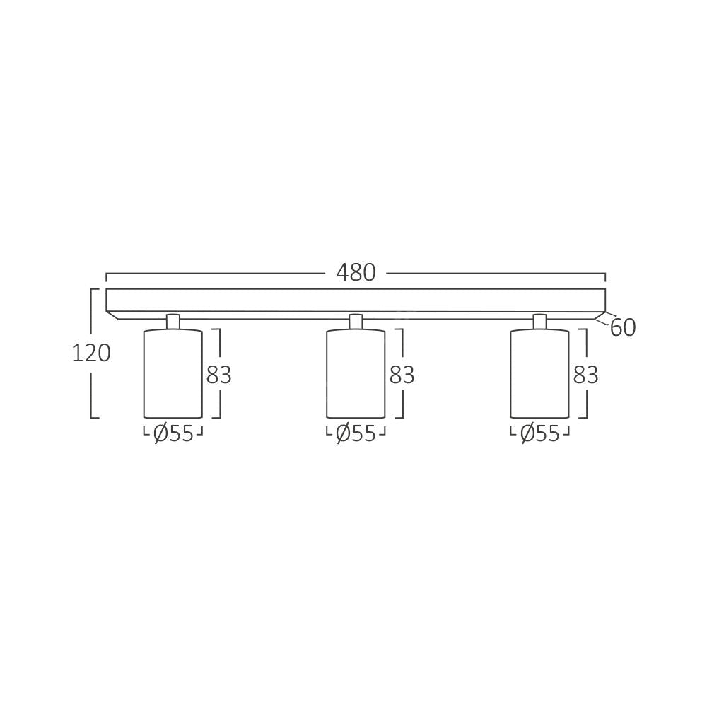 Lustra Alba Liniara cu 3 Spoturi Reglabile 3xGU10 Lighting Fixtures