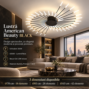 Lustra American Beauty Black Echivalent 300W 6500K