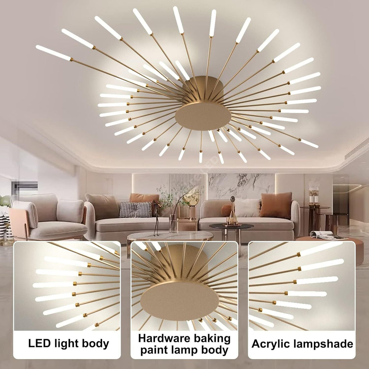 Lustra American Beauty Gold Chandeliers