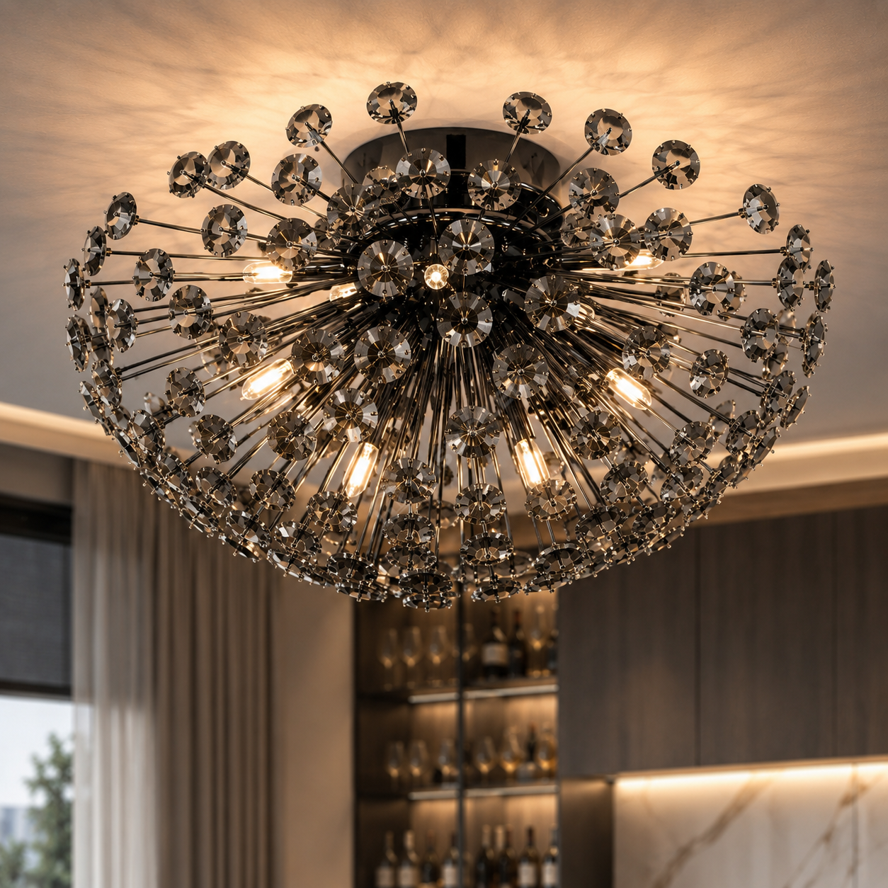 Lustra Aplicata Crystal Dandelion Black