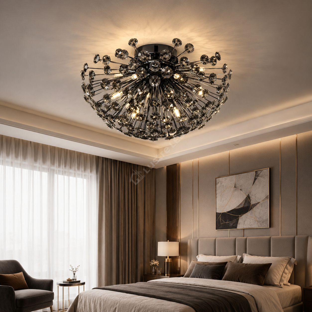 Lustra Aplicata Crystal Dandelion Black