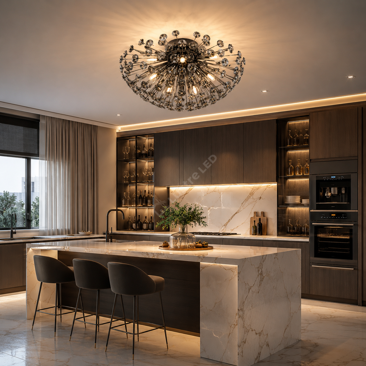 Lustra Aplicata Crystal Dandelion Black
