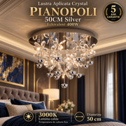 Lustra Aplicata Crystal PIANOPOLI 50CM Silver Echivalent 400W