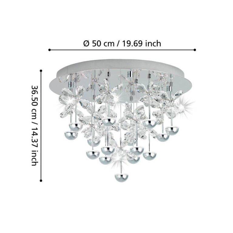 Lustra Aplicata Crystal PIANOPOLI 50CM Silver Echivalent 400W