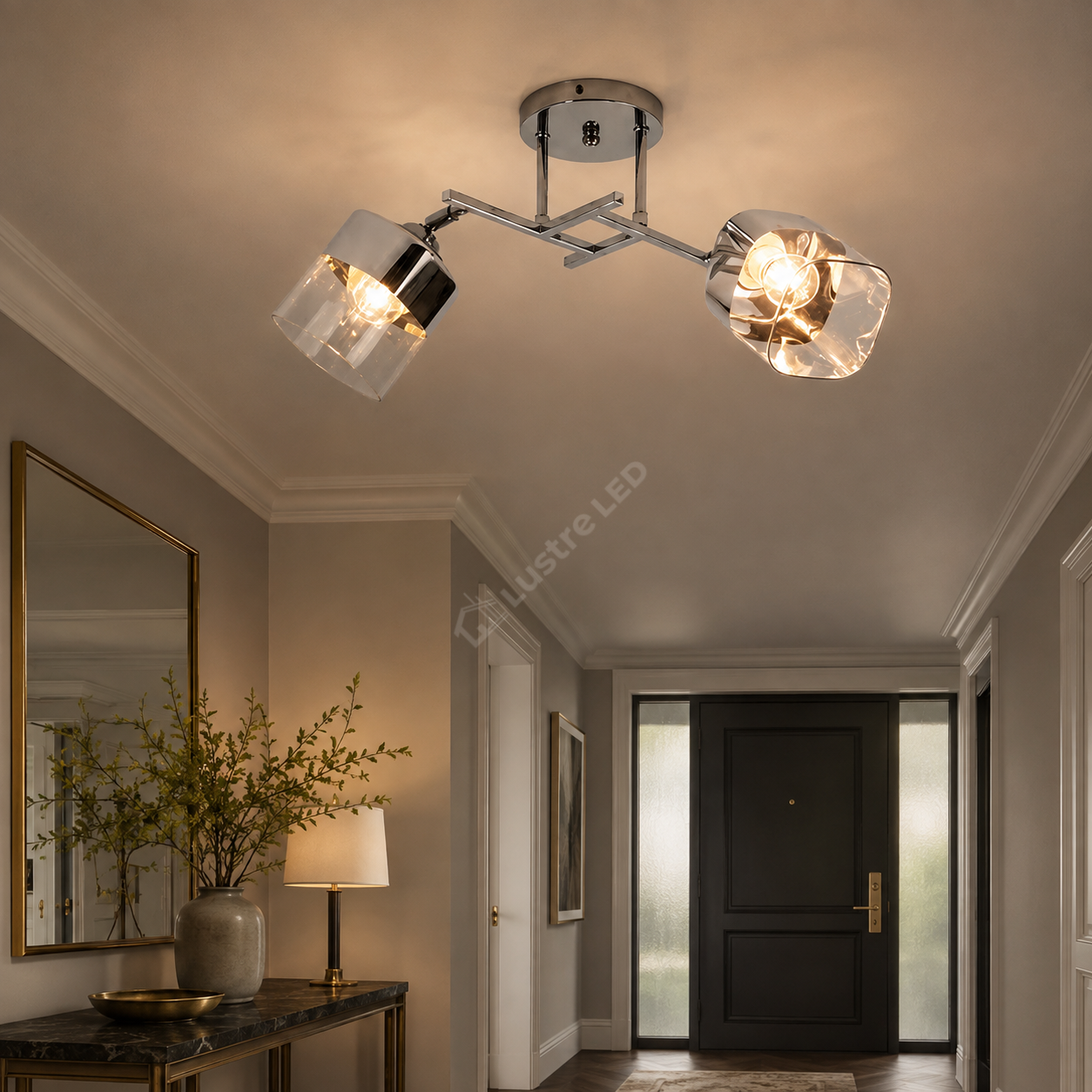 Lustra Aplicata GHIACCIO Chrome 2xE27 Sticla 46CM