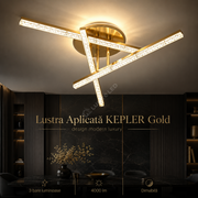 Lustra Aplicata KEPLER Gold 60CM Echivalent 400W Telecomanda