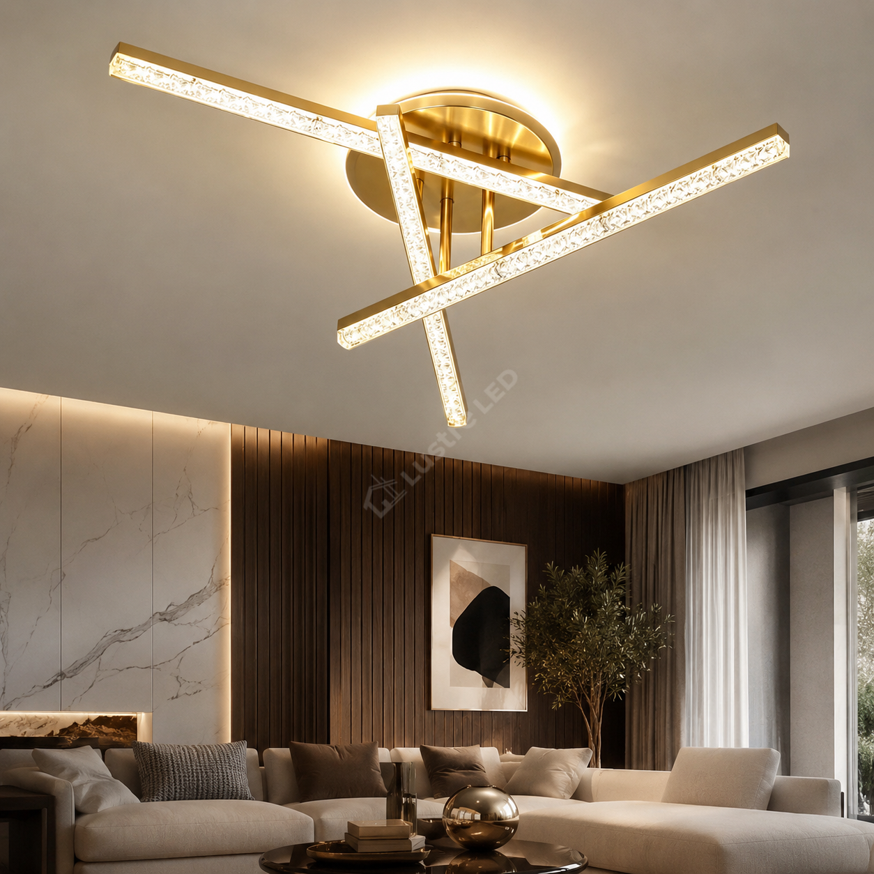 Lustra Aplicata KEPLER Gold 60CM Echivalent 400W Telecomanda