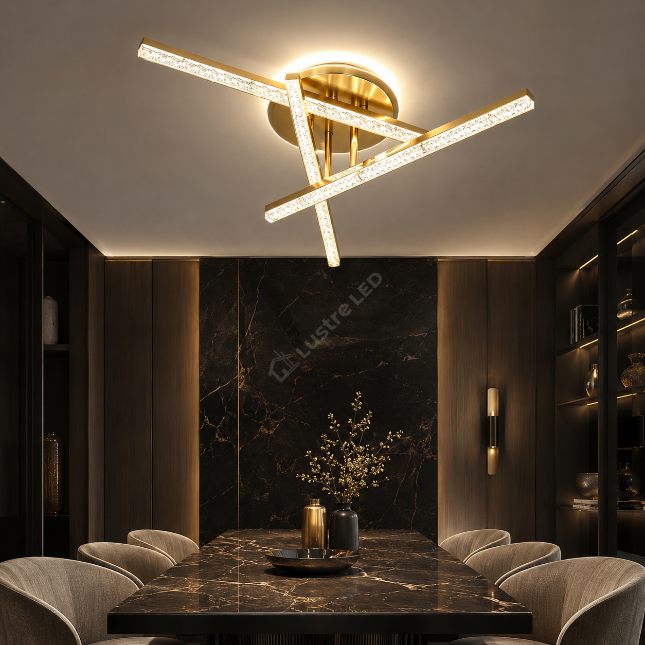 Lustra Aplicata KEPLER Gold 60CM Echivalent 400W Telecomanda