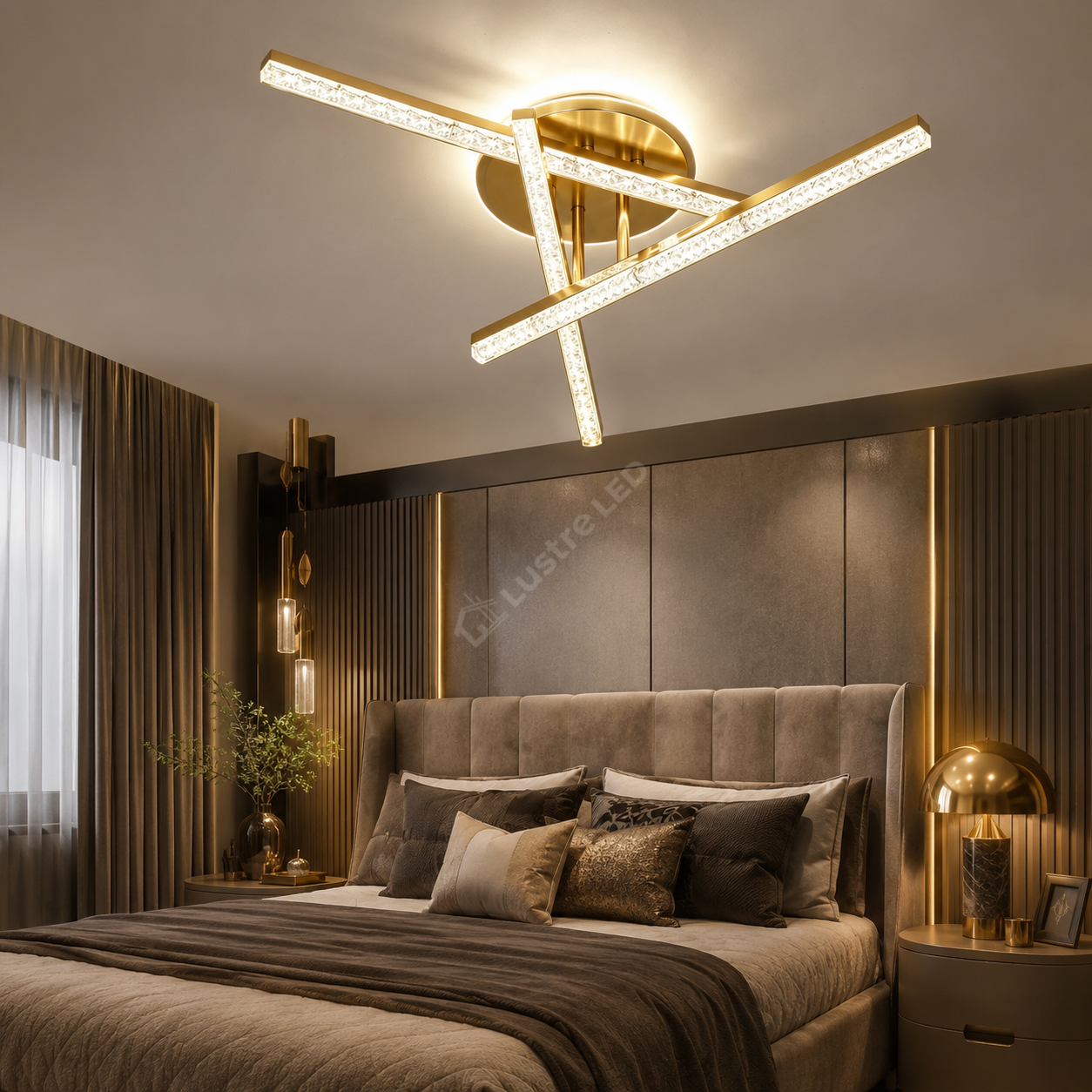 Lustra Aplicata KEPLER Gold 60CM Echivalent 400W Telecomanda