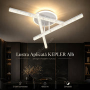 Lustra Aplicata KEPLER White 60CM Echivalent 400W Telecomanda