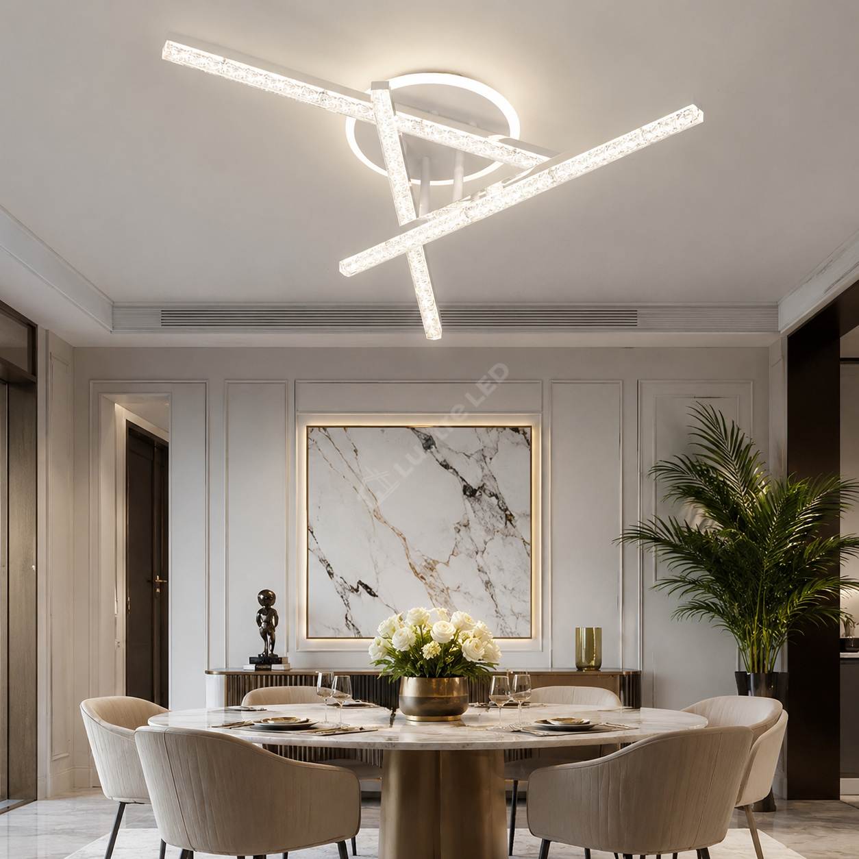 Lustra Aplicata KEPLER White 60CM Echivalent 400W Telecomanda