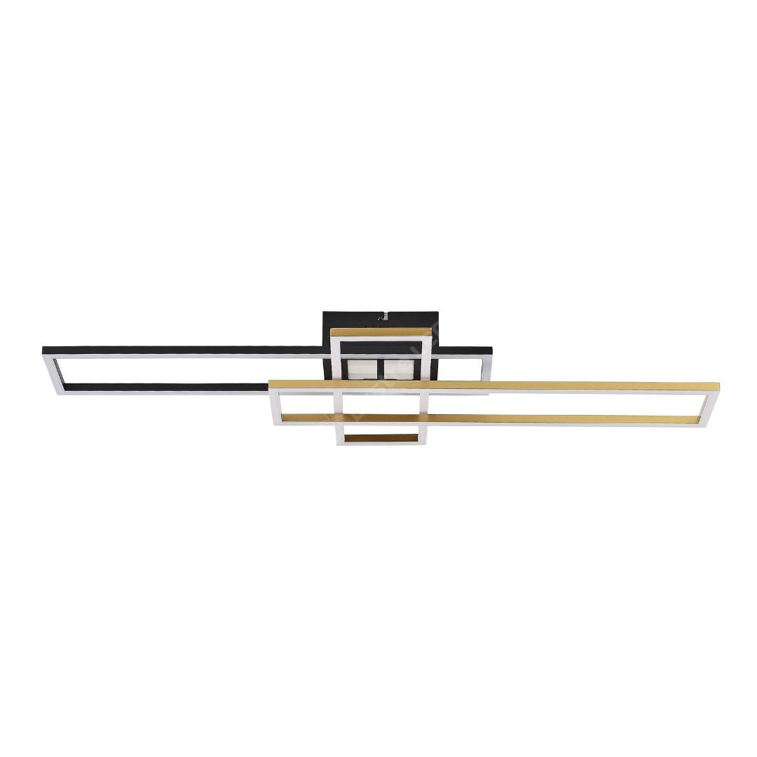 Lustra Aplicata LUMENZ Black Gold cu Abajur Design Geometric 94CM