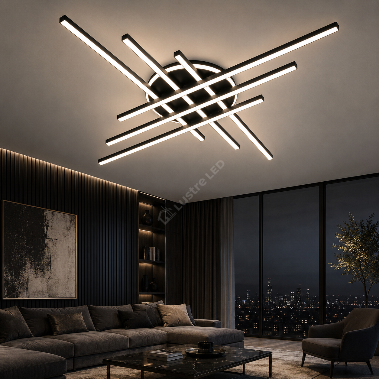 Lustra Aplicata MATRIX Black 80CM Echivalent 450W Telecomanda