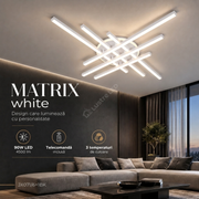 Lustra Aplicata MATRIX White 80CM Echivalent 450W Telecomanda