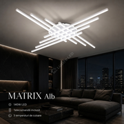 Lustra Aplicata MATRIX White 90CM Echivalent 700W Telecomanda
