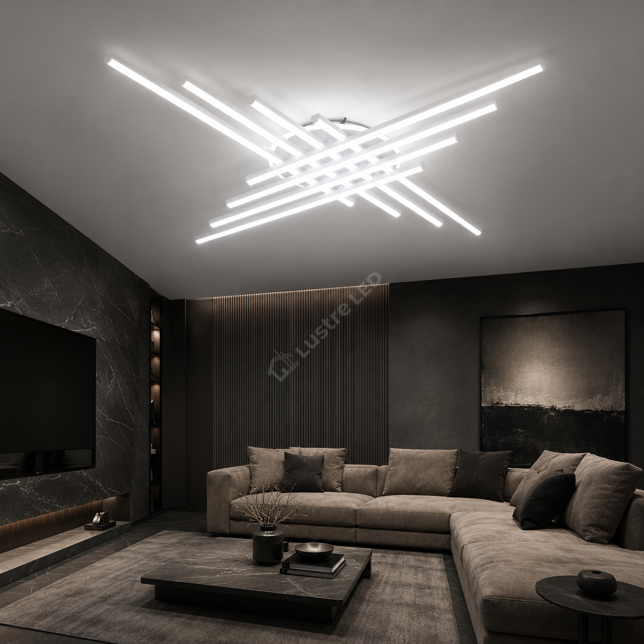Lustra Aplicata MATRIX White 90CM Echivalent 700W Telecomanda