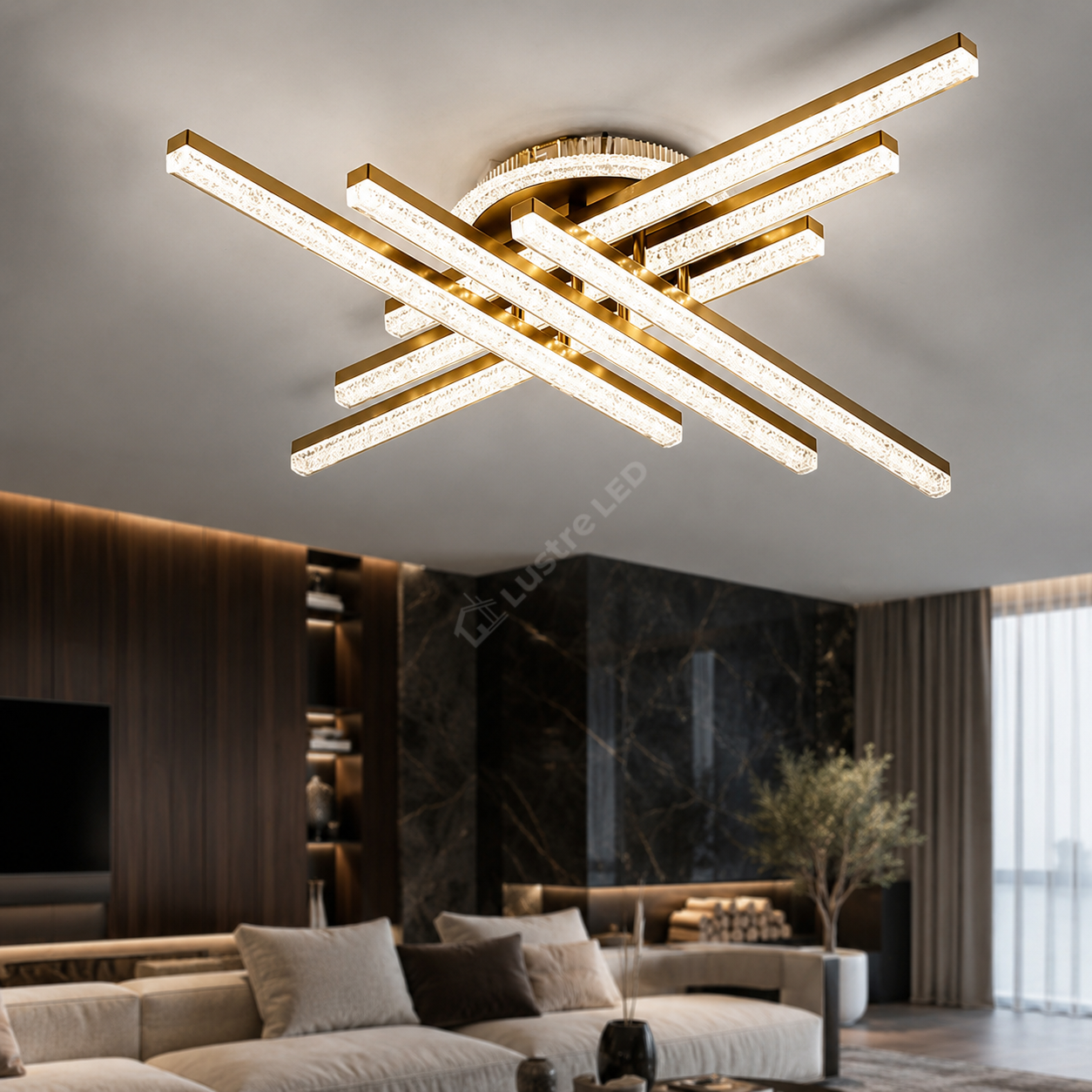 Lustra Aplicata MIKADO Gold 80CM Echivalent 700W Telecomanda