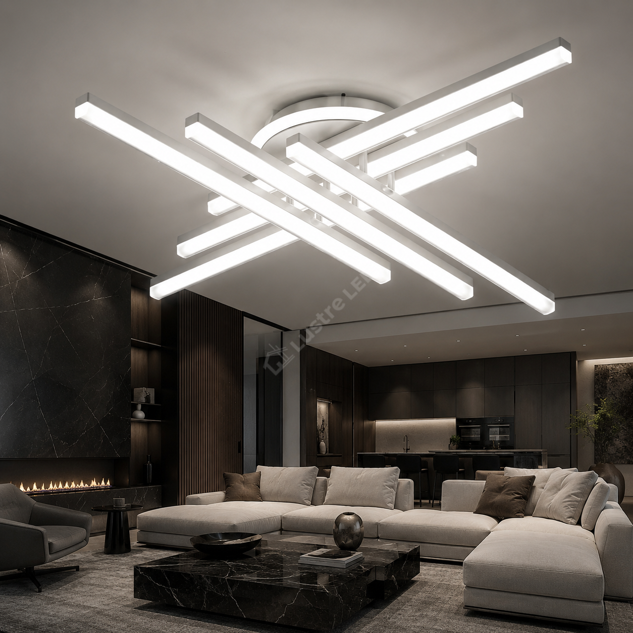 Lustra Aplicata MIKADO White 80CM Echivalent 700W Telecomanda