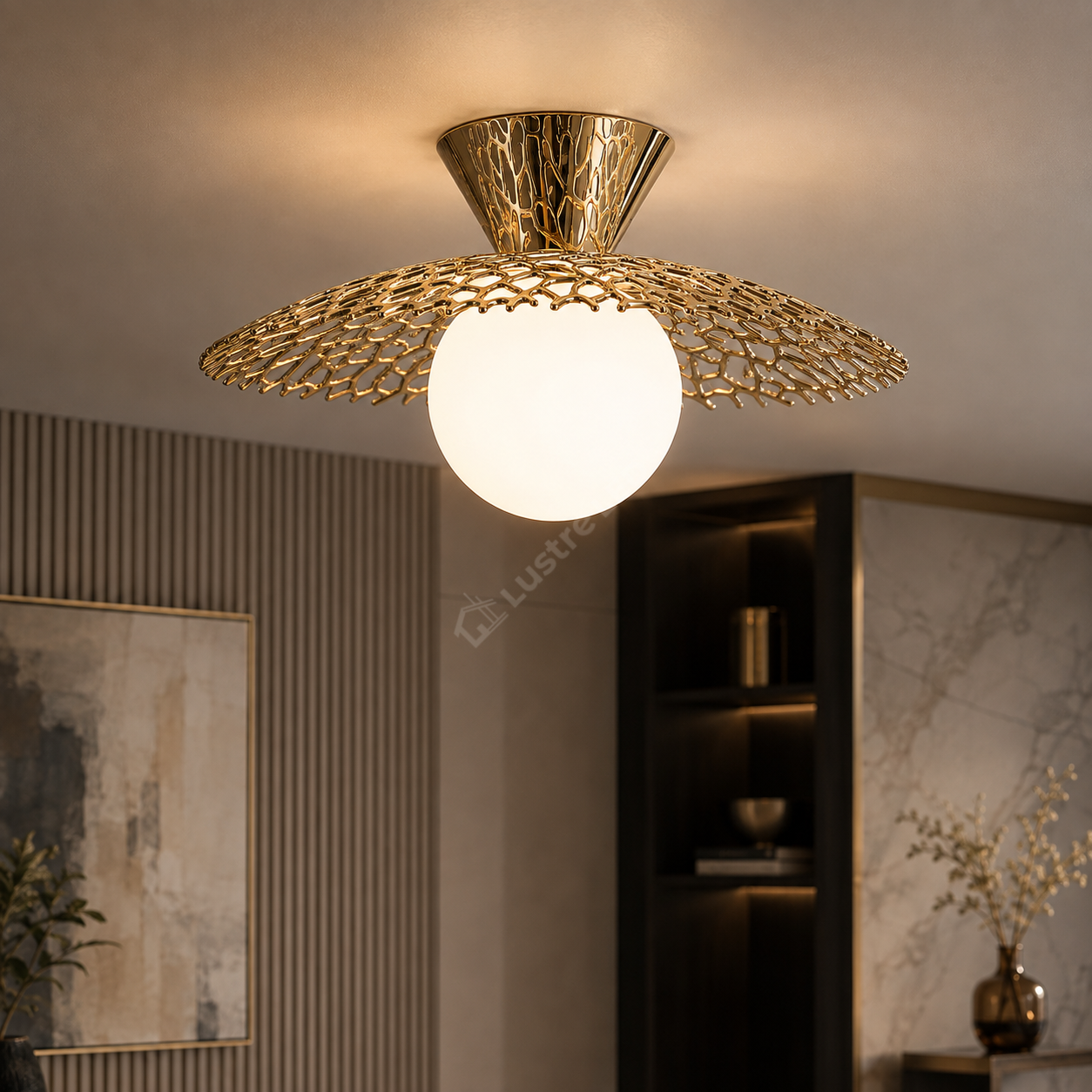 Lustra Aplicata NICOSIA Gold cu Abajur 1xE14 22CM