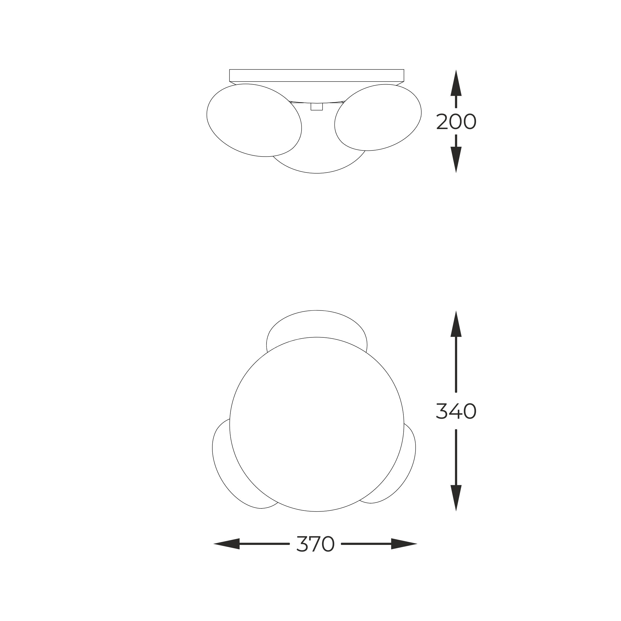 Lustra Aplicata OMI Black cu Abajur 3xG9 37CM