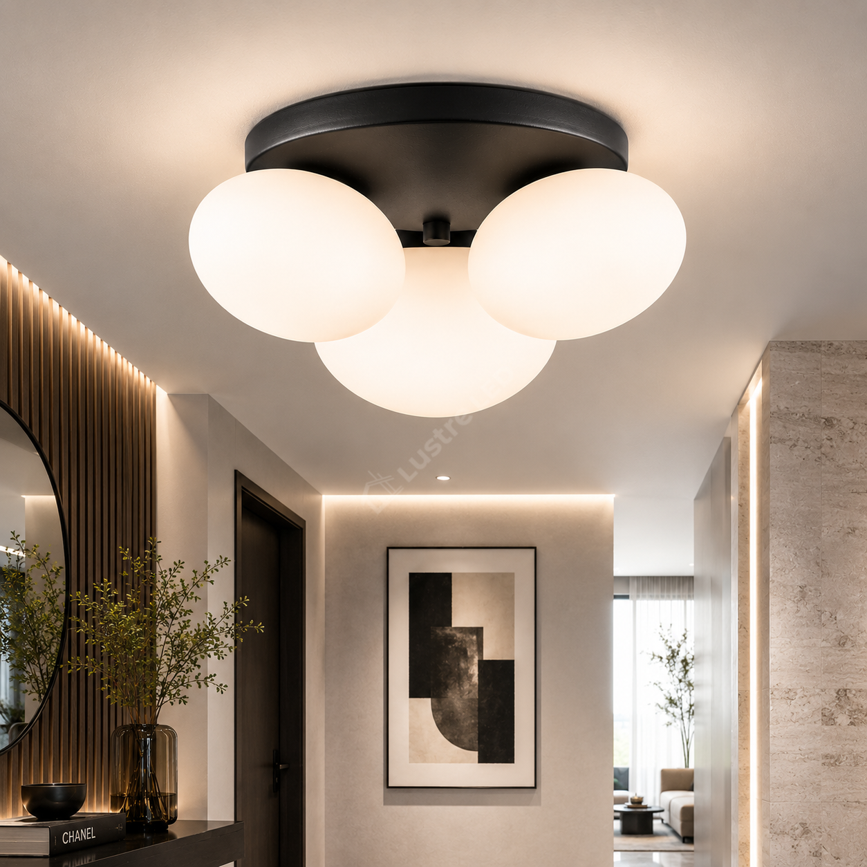 Lustra Aplicata OMI Black cu Abajur 3xG9 37CM
