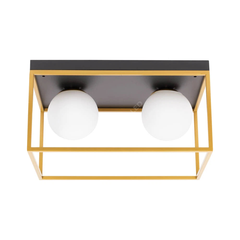 Lustra Aplicata QUADRA Black & Gold 2xE27 Abajur 42CM