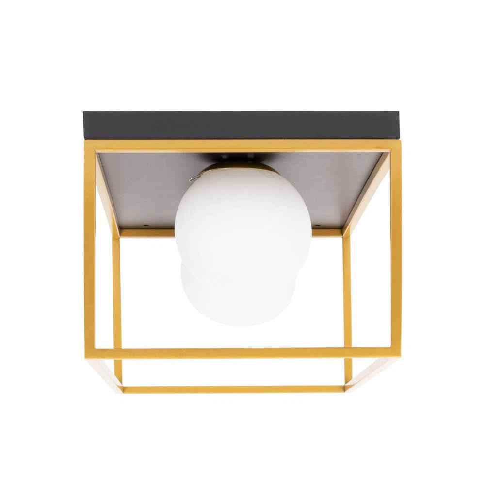 Lustra Aplicata QUADRA Black & Gold 2xE27 Abajur 42CM