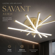 Lustra Aplicata SAVANT Gold 80CM Echivalent 600W Telecomanda
