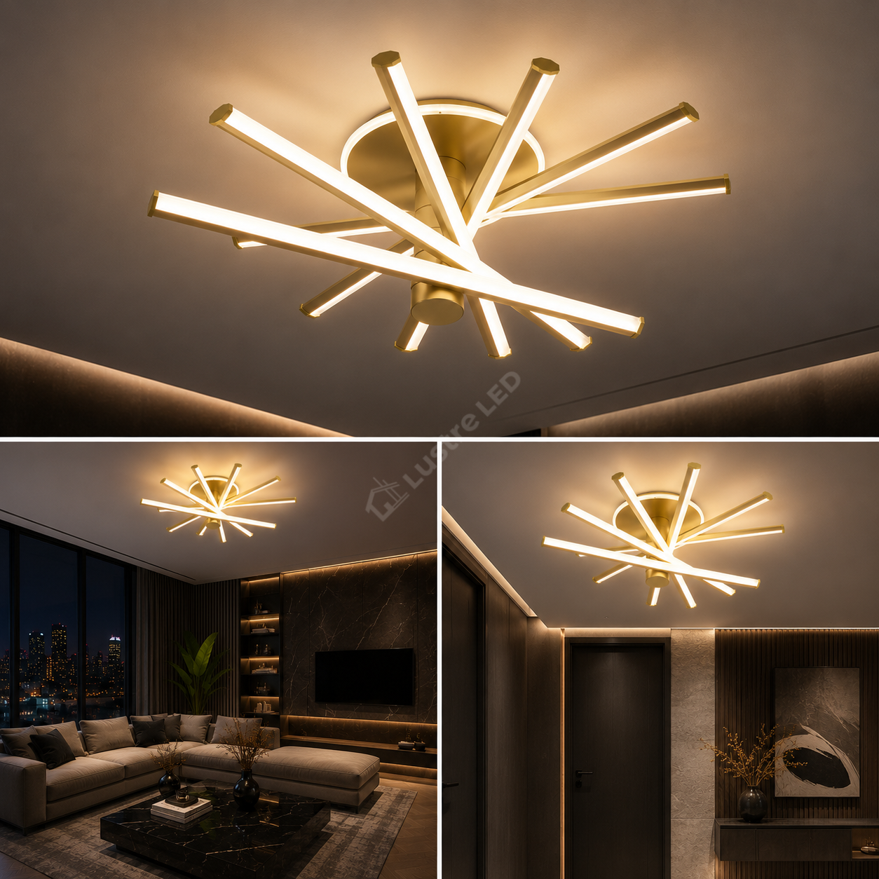 Lustra Aplicata SAVANT Gold 80CM Echivalent 600W Telecomanda