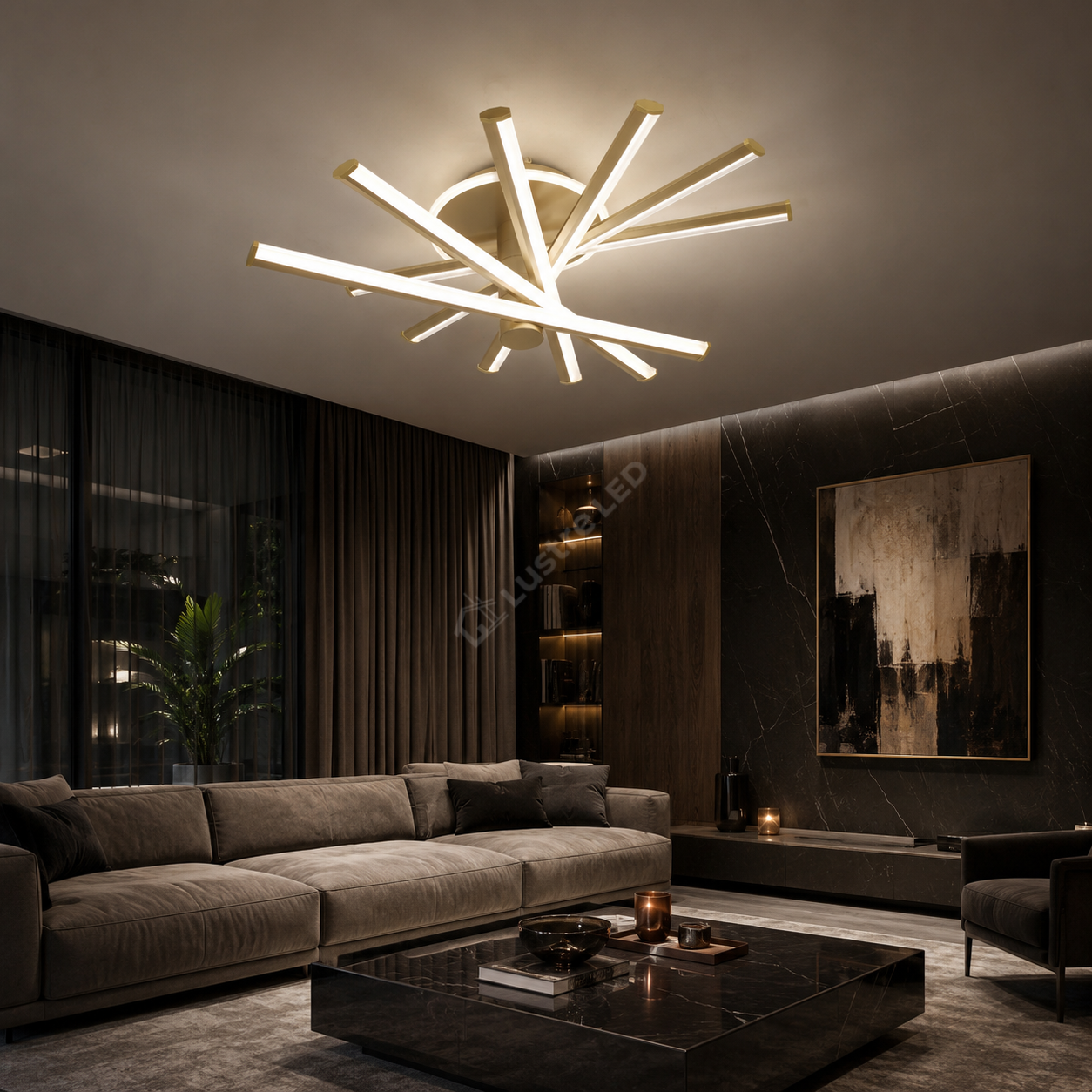 Lustra Aplicata SAVANT Gold 80CM Echivalent 600W Telecomanda