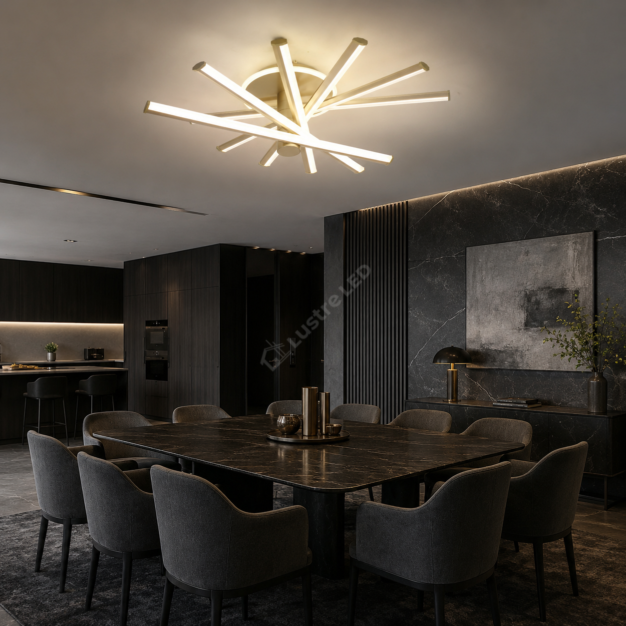 Lustra Aplicata SAVANT Gold 80CM Echivalent 600W Telecomanda