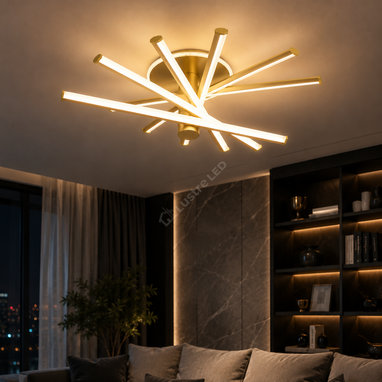 Lustra Aplicata SAVANT Gold 80CM Echivalent 600W Telecomanda