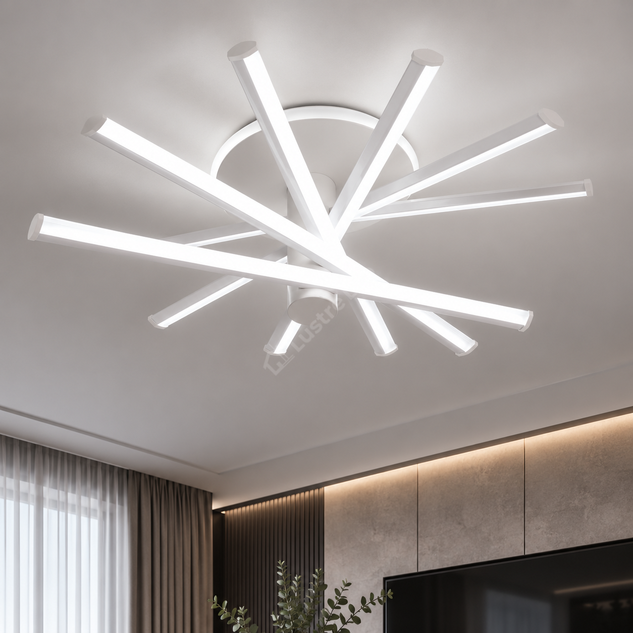 Lustra Aplicata SAVANT WHITE 80CM Echivalent 600W Telecomanda