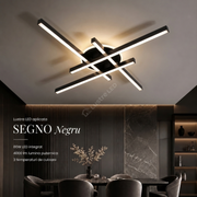 Lustra Aplicata SEGNO Black 4 Bare 60CM Echivalent 400W Telecomanda