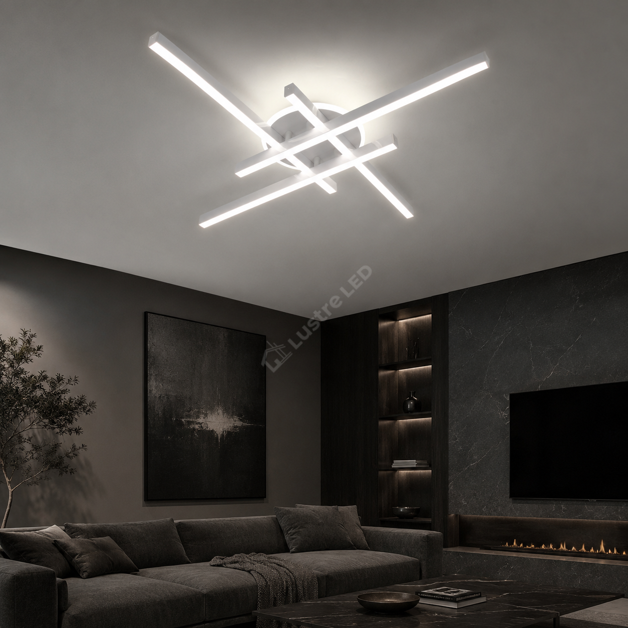 Lustra Aplicata SEGNO White 4 Bare 60CM Echivalent 400W Telecomanda