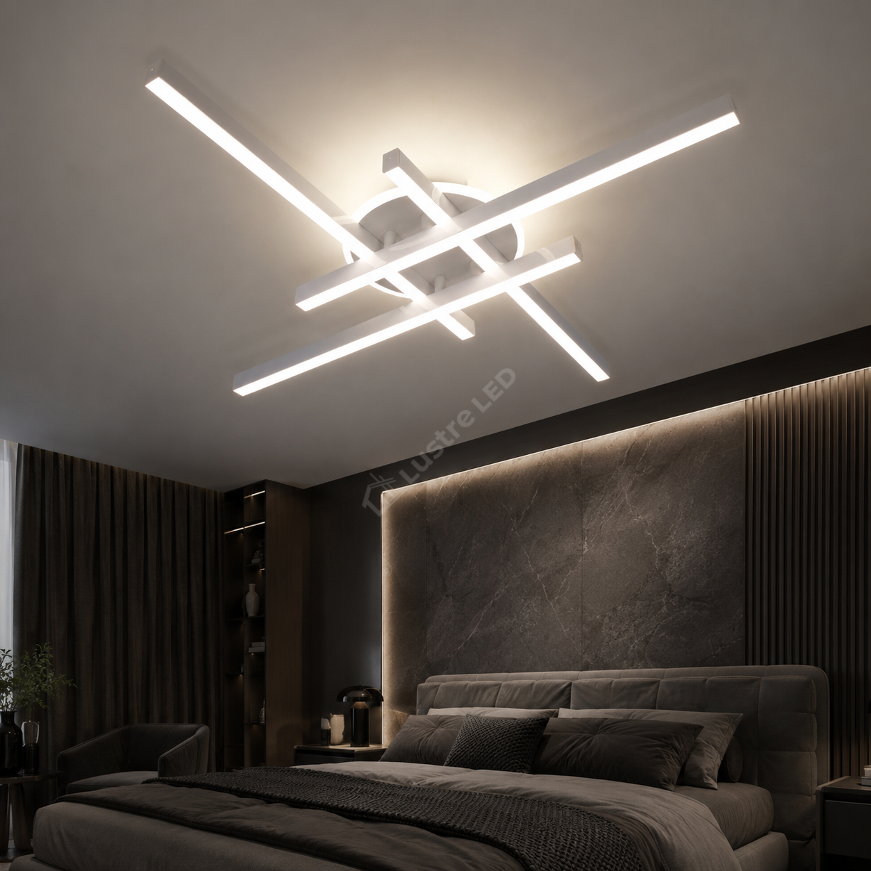 Lustra Aplicata SEGNO White 4 Bare 60CM Echivalent 400W Telecomanda