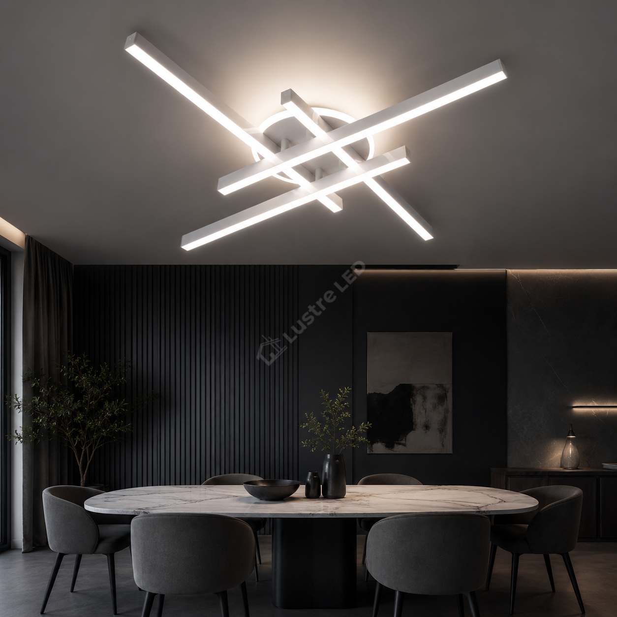 Lustra Aplicata SEGNO White 4 Bare 60CM Echivalent 400W Telecomanda