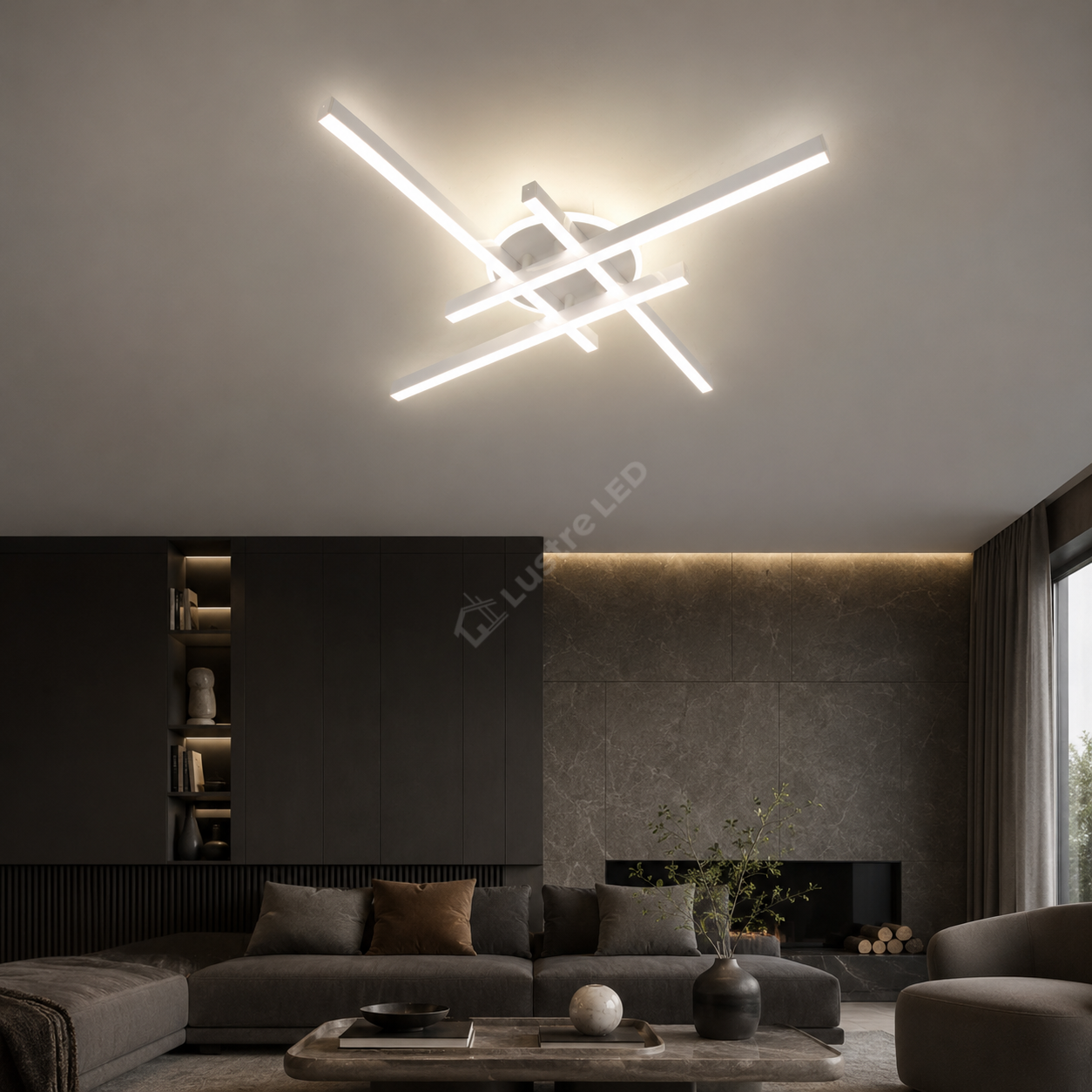 Lustra Aplicata SEGNO White 4 Bare 60CM Echivalent 400W Telecomanda