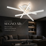 Lustra Aplicata SEGNO White 4 Bare Liniare 60CM Echivalent 400W Telecomanda