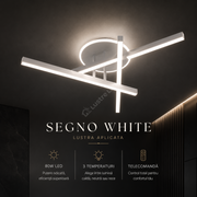 Lustra Aplicata SEGNO White 60CM Echivalent 400W Telecomanda