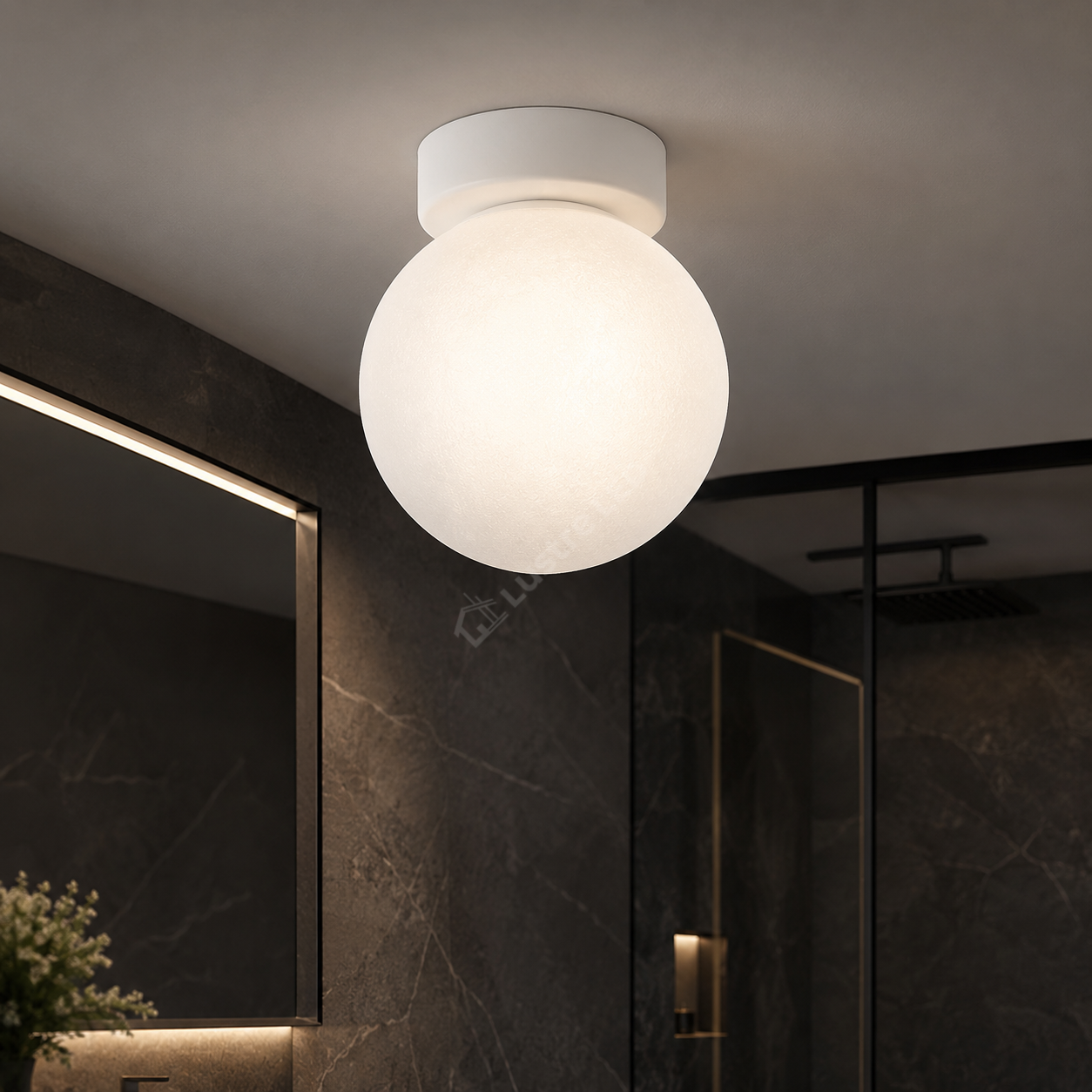 Lustra Aplicata SFERA Glob Sticla Alba 1xE27 15CM