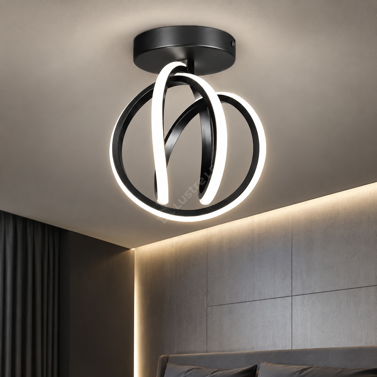 Lustra Aplicata SPIRA Black 25CM 3 Functii 28W Echivalent 140W