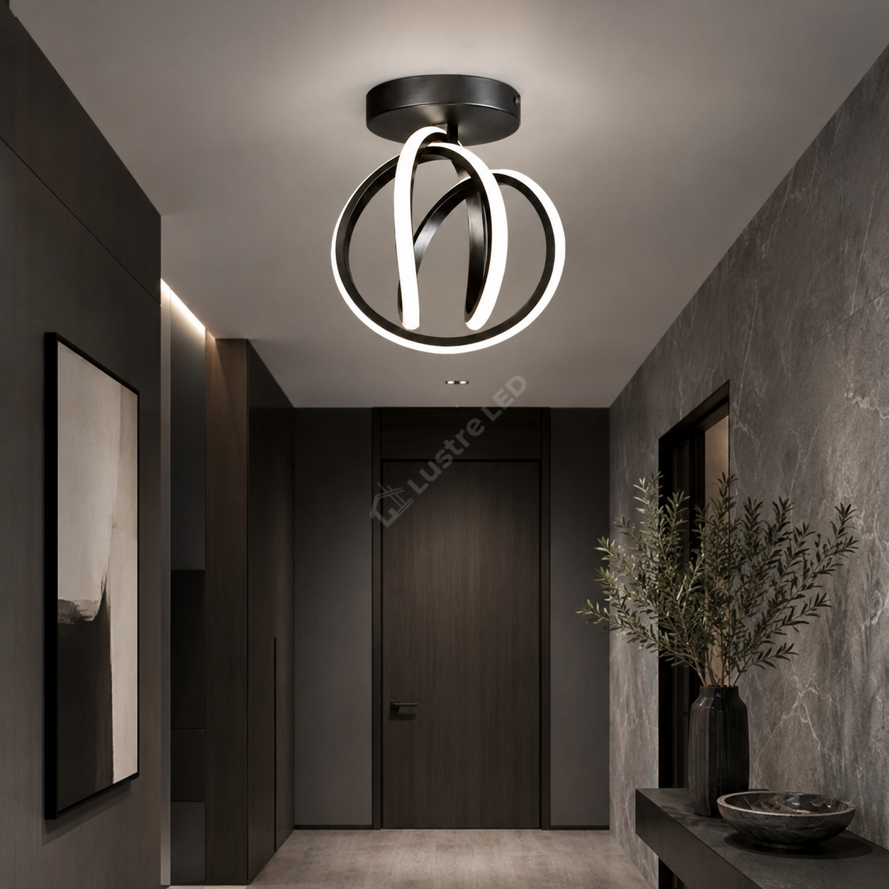 Lustra Aplicata SPIRA Black 25CM 3 Functii 28W Echivalent 140W