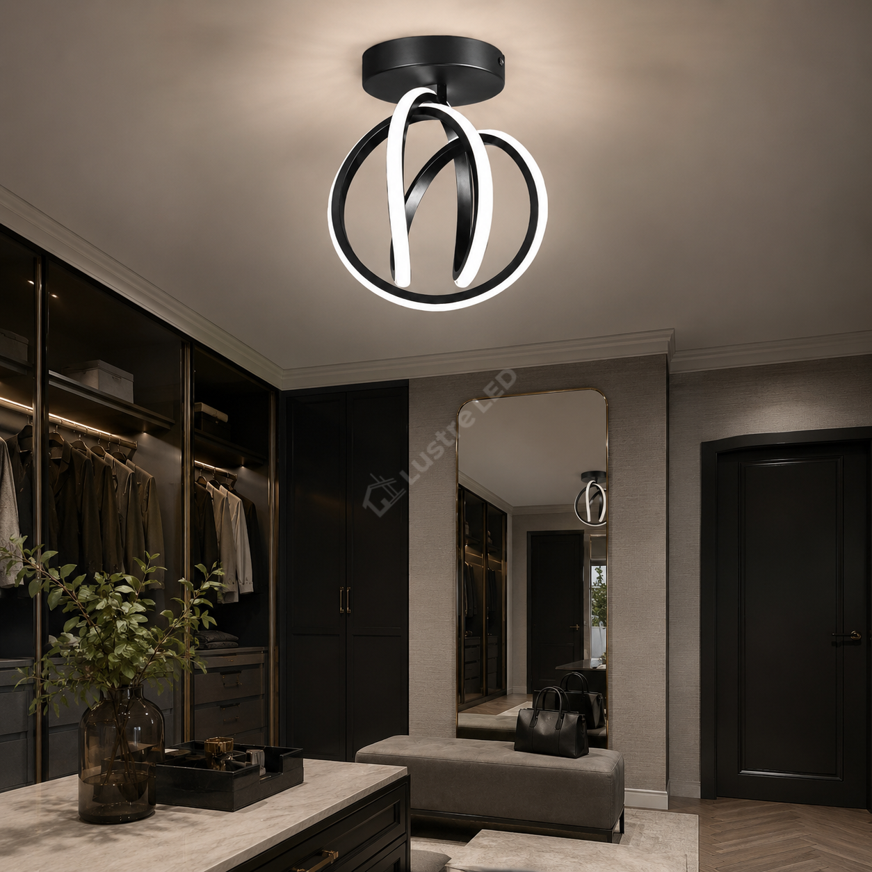 Lustra Aplicata SPIRA Black 25CM 3 Functii 28W Echivalent 140W
